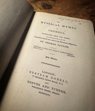 Load image into Gallery viewer, The Mystical Hymns of Orpheus by Thomas Taylor
