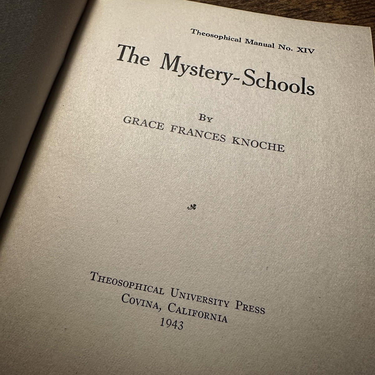 The Mystery Schools by Knoche The Rose Books & Obscurities
