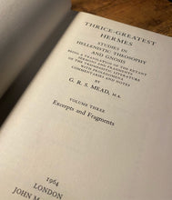 Load image into Gallery viewer, Thrice Greatest Hermes (3 volume set) by G.R.S. Mead