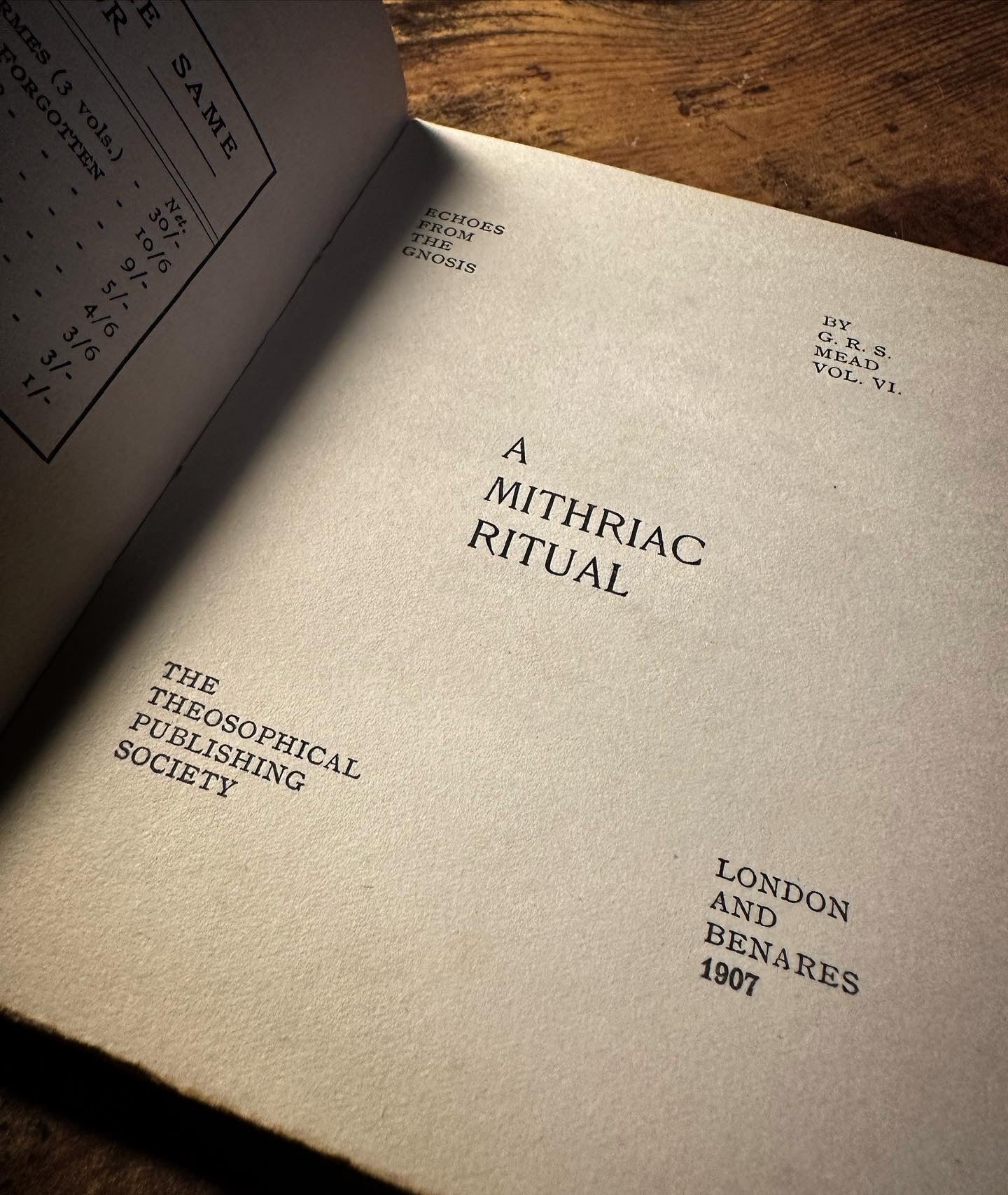 Mithriac Ritual The Mithriac Ritual by G.R.S. Mead – The Rose Books & Obscurities