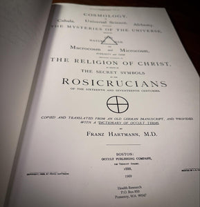 Cosmology or The Secret Symbols of the Rosicrucians by Franz Hartmann