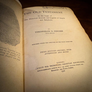 The Old Testament in the Light of Historical Record by Theophilus G. Pinches