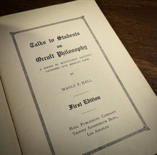 Load image into Gallery viewer, Talks to Students on Occult Philosophy [First Edition] by Manly P. Hall