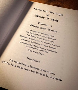 Collected Writings of Manly P. Hall. Volumes 1, 2 & 3