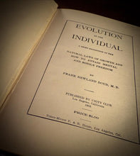 Load image into Gallery viewer, Evolution of the Individual by Frank N. Doud, M.D.
