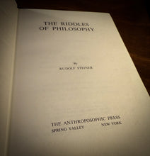 Load image into Gallery viewer, Riddles of Philosophy by Rudolf Steiner