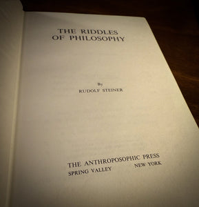 Riddles of Philosophy by Rudolf Steiner