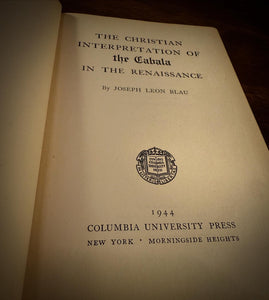 The Christian Cabala by Joseph L. Blau