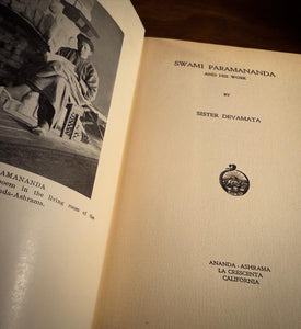 Swami Paramanda and His Work by Sister Devamata