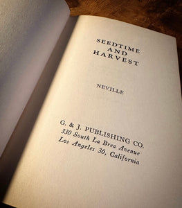 Seedtime and Harvest 1st Printing by Neville  Goddard