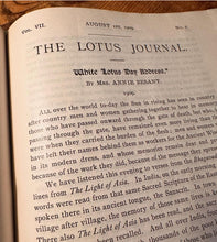 Load image into Gallery viewer, The Lotus Journal a Monthly (Theosophical) Magazine by Annie Besant &amp; C.W. Leadbeater