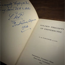 Load image into Gallery viewer, Golden Precepts of Esotericism [SIGNED Association Copy] by G. de Purucker