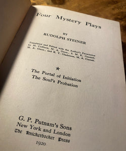 Four Mystery Plays (1920) by Rudolf Steiner