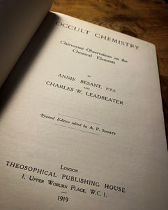 Occult Chemistry by Annie Besant & C.W. Leadbeater