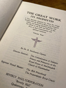 The Great Work by Swinburne Clymer (4-Volume Set)