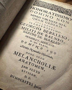 The Anatomy of Melancholy 1676