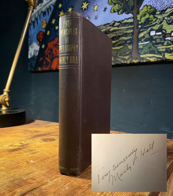 First Principles of Philosophy (Signed First Edition) by Manly P Hall