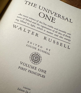 The Universal One by Walter Russell