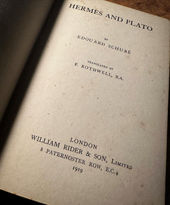 Hermes and Plato  by Eduardo Shure (1919 First Edition)