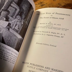 The Lost Keys of  Free Masonry by Manly P. Hall
