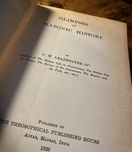 Glimpses of Masonic History by C.W. Leadbeater