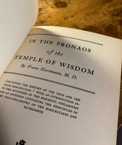 In the Pronaos of The Temple of Wisdom by Franz Hartmann